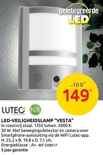 Promotions Led-veiligheidslamp vesta - Lutec - Valide de 14/10/2020 à 26/10/2020 chez Brico