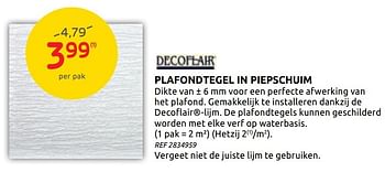 Promoties Plafondtegel in piepschuim - Decoflair - Geldig van 14/10/2020 tot 26/10/2020 bij Brico