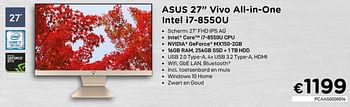 Promoties Asus 27`` vivo all-in-one intel i7-8550u - Asus - Geldig van 01/10/2020 tot 31/10/2020 bij Compudeals