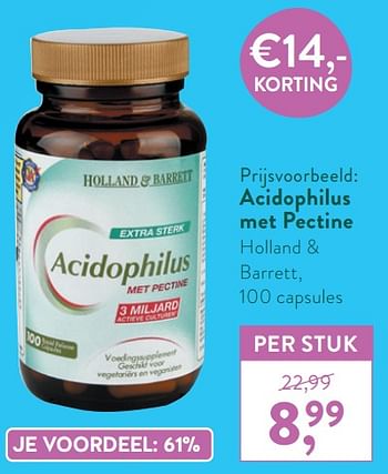 Promoties Acidophilus met pectine holland + barrett - Huismerk - Holland & Barrett - Geldig van 05/10/2020 tot 01/11/2020 bij Holland & Barret