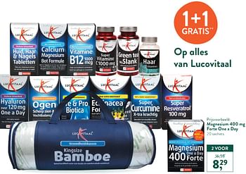 Promotions Magnesium 400 mg forte one a day - Lucovitaal - Valide de 05/10/2020 à 01/11/2020 chez Holland & Barret