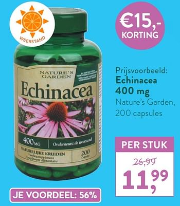 Promoties Echinacea 400 mg nature`s garden - Nature's Garden - Geldig van 05/10/2020 tot 01/11/2020 bij Holland & Barret