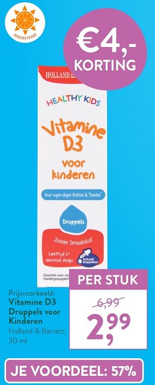 Promoties Vitamine d3 druppels voor kinderen holland + barrett - Huismerk - Holland & Barrett - Geldig van 05/10/2020 tot 01/11/2020 bij Holland & Barret