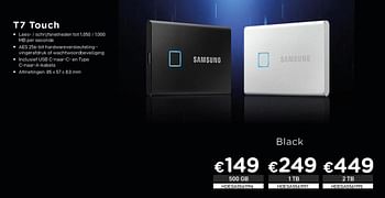 Promotions Samsung t7 touch black - Samsung - Valide de 01/10/2020 à 31/10/2020 chez Compudeals