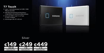Promoties Samsung t7 touch silver - Samsung - Geldig van 01/10/2020 tot 31/10/2020 bij Compudeals