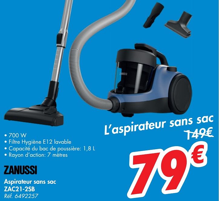 Zanussi Zanussi aspirateur sans sac zac21 2sb En promotion chez