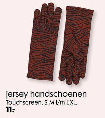 Promoties Jersey handschoenen touchscreen - Huismerk - Hema - Geldig van 07/10/2020 tot 20/10/2020 bij Hema