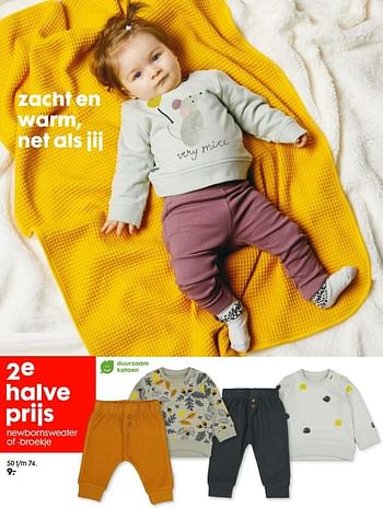 Promotions Newbornsweater of -broekje - Produit maison - Hema - Valide de 07/10/2020 à 20/10/2020 chez Hema