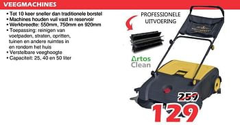 Promoties Artos clean veegmachines professionele uitvoering - Artos Clean - Geldig van 25/09/2020 tot 25/10/2020 bij Itek
