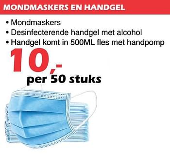 Promoties Mondmaskers en handgel - Huismerk - Itek - Geldig van 25/09/2020 tot 25/10/2020 bij Itek