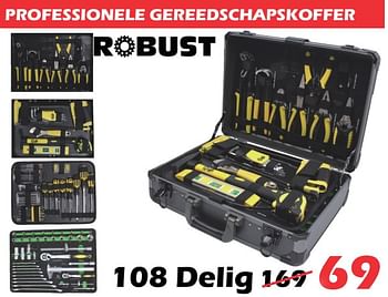 Promoties Professionele gereedschapskoffer 108 delig - ROBUST - Geldig van 25/09/2020 tot 25/10/2020 bij Itek