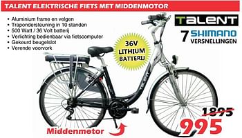 Promotions Talent elektrische fiets met middenmotor - Talent - Valide de 25/09/2020 à 25/10/2020 chez Itek