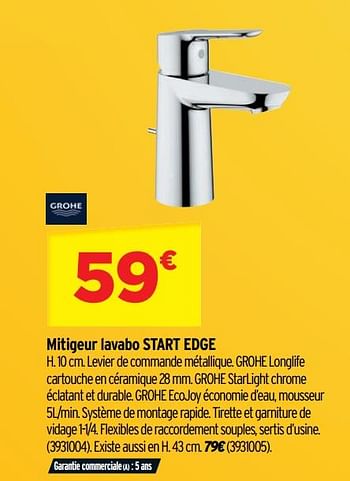 Promotions Mitigeur lavabo start edge - Grohe - Valide de 30/09/2020 à 18/10/2020 chez Bricorama