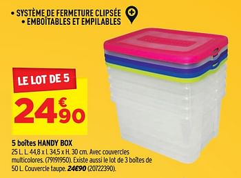 Promotions 5 boîtes handy box - Produit Maison - Bricorama - Valide de 30/09/2020 à 18/10/2020 chez Bricorama