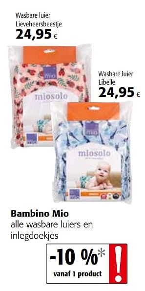 Promoties Bambino mio alle wasbare luiers en inlegdoekjes - Bambino Mio - Geldig van 07/10/2020 tot 20/10/2020 bij Colruyt