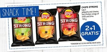 Promoties 2+1 gratis chips strong lay`s - Lay's - Geldig van 21/10/2020 tot 03/11/2020 bij Alvo