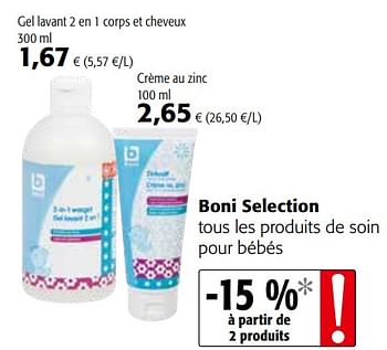 Promotions Boni selection tous les produits de soin pour bébés - Boni - Valide de 07/10/2020 à 20/10/2020 chez Colruyt