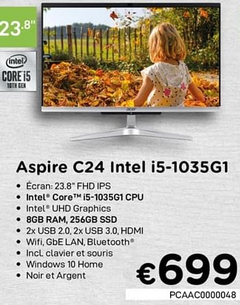 Promoties Acer aspire c24 intel i5-1035g1 - Acer - Geldig van 01/10/2020 tot 31/10/2020 bij Compudeals