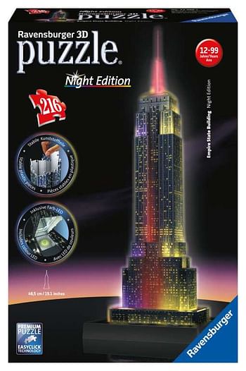Promoties Empire State Building night edition 216st - Ravensburger - Geldig van 10/10/2020 tot 01/11/2020 bij ToyChamp