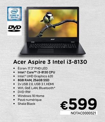 Promoties Acer aspire 3 intel i3-8130 - Acer - Geldig van 01/10/2020 tot 31/10/2020 bij Compudeals