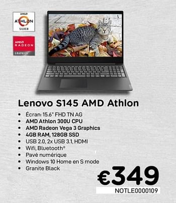 Promoties Lenovo s145 amd athlon - Lenovo - Geldig van 01/10/2020 tot 31/10/2020 bij Compudeals