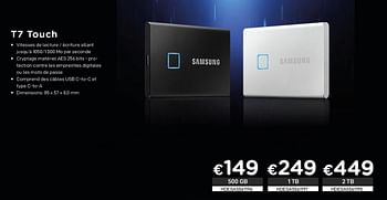 Promotions Samsung t7 touch - Samsung - Valide de 01/10/2020 à 31/10/2020 chez Compudeals