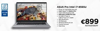 Promotions Asus pro intel i7-8565u - Asus - Valide de 01/10/2020 à 31/10/2020 chez Compudeals