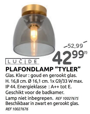 Promoties Plafondlamp tyler - Lucide - Geldig van 14/10/2020 tot 26/10/2020 bij BricoPlanit