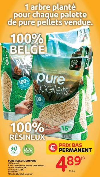 Promotions Pure pellets din plus - Pure Pellets - Valide de 14/10/2020 à 26/10/2020 chez BricoPlanit