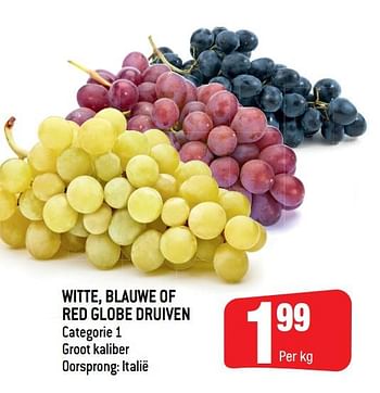 Promoties Witte blauwe of red globe druiven - Huismerk - Smatch - Geldig van 14/10/2020 tot 20/10/2020 bij Smatch