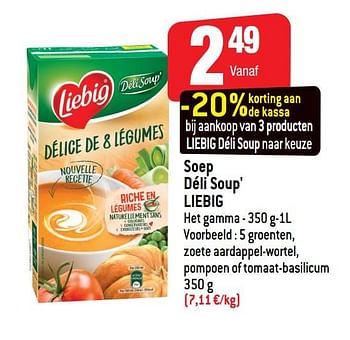 Promotions Soep déli soup` liebig - Liebig - Valide de 14/10/2020 à 20/10/2020 chez Smatch