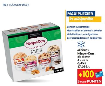 Promoties Minicups häagen-dazs - Haagen-Dazs - Geldig van 14/10/2020 tot 26/10/2020 bij Carrefour