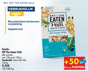Promotions Snacks off the eaten path chips sea salt - Off the Eaten Path - Valide de 14/10/2020 à 26/10/2020 chez Carrefour