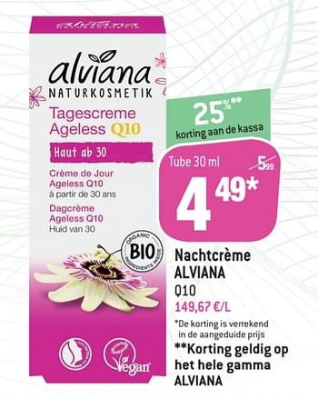 Promoties Nachtcrème alviana q10 - Alviana - Geldig van 14/10/2020 tot 20/10/2020 bij Match