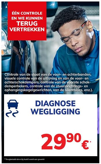 Promoties Diagnose wegligging - Huismerk - Auto 5  - Geldig van 12/10/2020 tot 17/11/2020 bij Auto 5