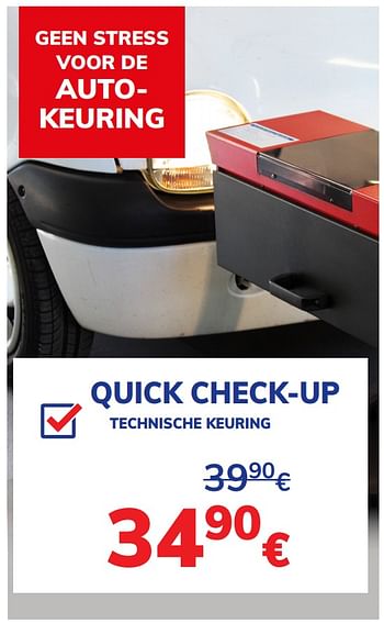 Promoties Quick check-up technische keuring - Huismerk - Auto 5  - Geldig van 12/10/2020 tot 17/11/2020 bij Auto 5
