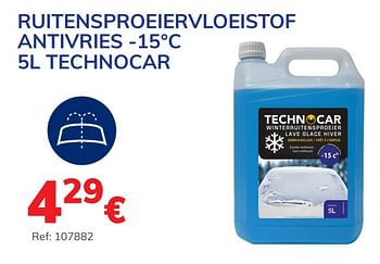 Promoties Ruitensproeiervloeistof antivries -15°c technocar - Techno Car - Geldig van 12/10/2020 tot 17/11/2020 bij Auto 5
