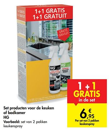 Promoties Set producten voor de keuken of badkamer hg set van 2 pakken keukenspray - HG - Geldig van 14/10/2020 tot 26/10/2020 bij Carrefour