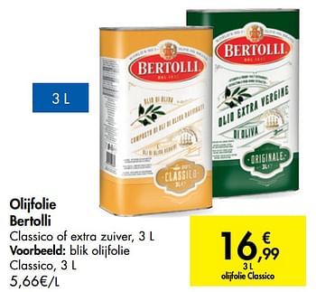 Promotions Olijfolie bertolli blik olijfolie classico - Bertolli - Valide de 14/10/2020 à 26/10/2020 chez Carrefour