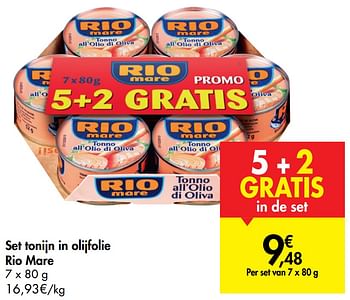 Promoties Set tonijn in olijfolie rio mare - Rio Mare - Geldig van 14/10/2020 tot 26/10/2020 bij Carrefour
