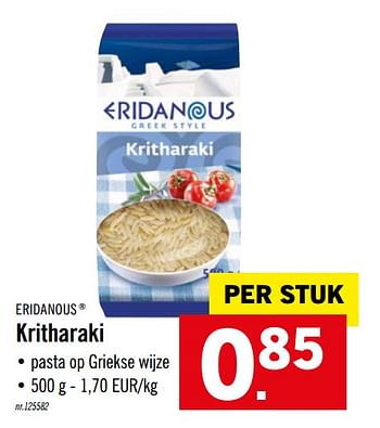 Promoties Kritharaki - Eridanous - Geldig van 19/10/2020 tot 24/10/2020 bij Lidl