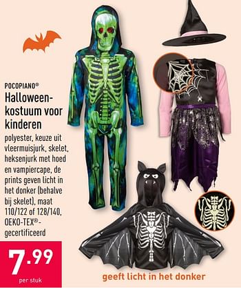 Promoties Halloweenkostuum voor kinderen - POCOPIANO - Geldig van 19/10/2020 tot 30/10/2020 bij Aldi