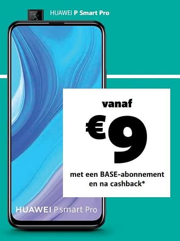 Promoties Huawei p smart pro - Huawei - Geldig van 12/10/2020 tot 09/11/2020 bij Base