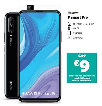 Promoties Huawei p smart pro - Huawei - Geldig van 12/10/2020 tot 09/11/2020 bij Base