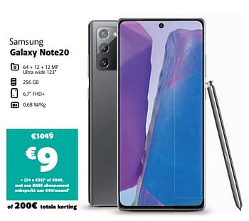 Promoties Samsung galaxy note20 - Samsung - Geldig van 12/10/2020 tot 09/11/2020 bij Base