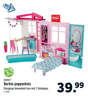 Promoties Barbie-poppenhuis - Mattel - Geldig van 17/10/2020 tot 05/12/2020 bij Lidl