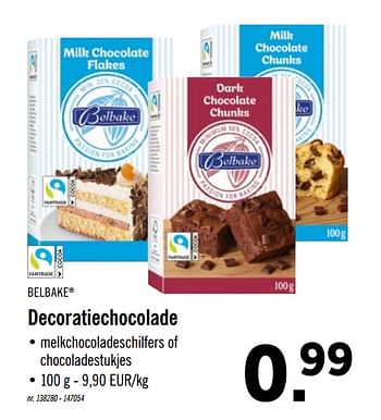 Promoties Decoratiechocolade - Belbake - Geldig van 19/10/2020 tot 24/10/2020 bij Lidl