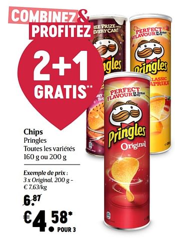 Promotions Chips pringles - Pringles - Valide de 15/10/2020 à 21/10/2020 chez Delhaize