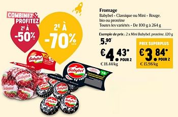 Promotions Fromage babybel - classique ou mini - rouge, bio ou protéine - Babybel - Valide de 15/10/2020 à 21/10/2020 chez Delhaize