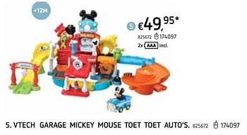 Promoties Vtech garage mickey mouse toet toet auto`s - Vtech - Geldig van 22/10/2020 tot 06/12/2020 bij Dreamland